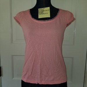 #600 NWT Apostrophe Pink Stretch Cup Sleeve Top PM